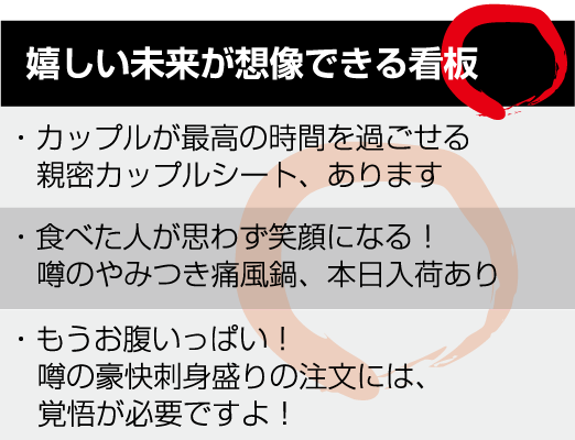 嬉しい未来が想像できる看板