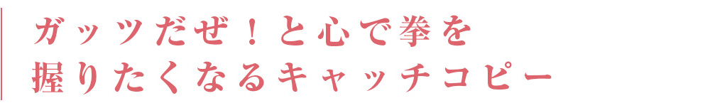 ガッツだぜ！ と心で拳を握りたくなるキャッチコピー